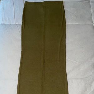 Olive Green Forever 21 Long Pencil Skirt
